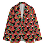 Tropical Toco Toucan Pattern Print Men's Cotton Blazer