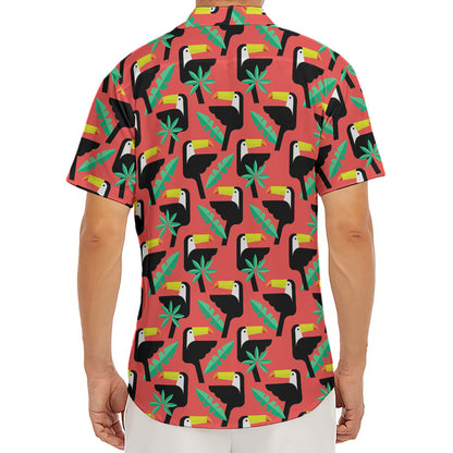 Tropical Toco Toucan Pattern Print Men's Deep V-Neck Shirt
