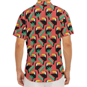 Tropical Toco Toucan Pattern Print Men's Deep V-Neck Shirt