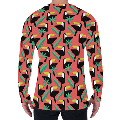 Tropical Toco Toucan Pattern Print Men's Long Sleeve T-Shirt