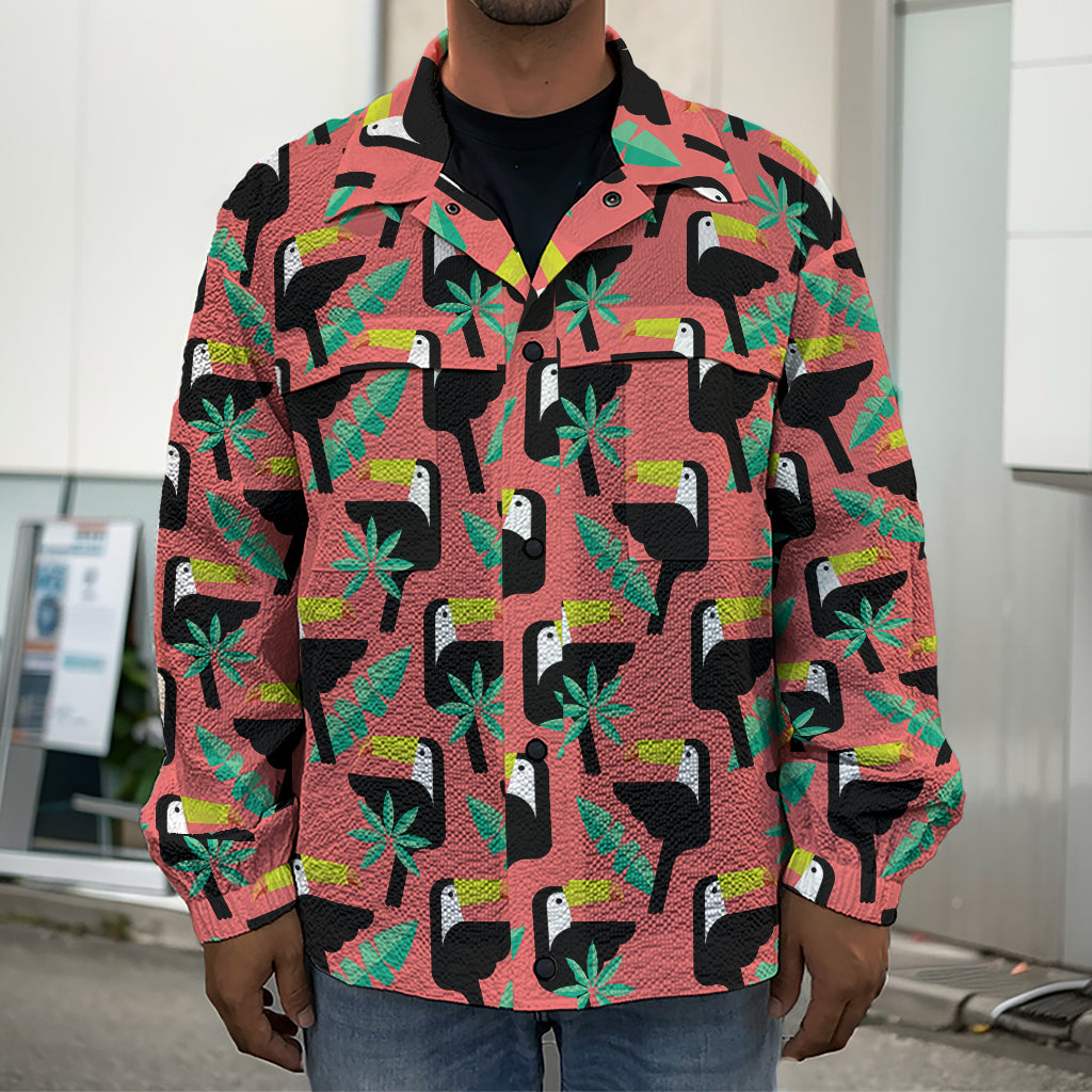 Tropical Toco Toucan Pattern Print Men's Shirt Jacket