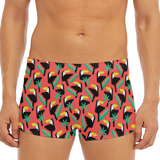 Tropical Toco Toucan Pattern Print Men's Short Boxer Briefs