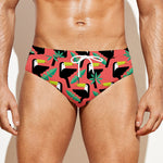 Tropical Toco Toucan Pattern Print Men's Swim Briefs