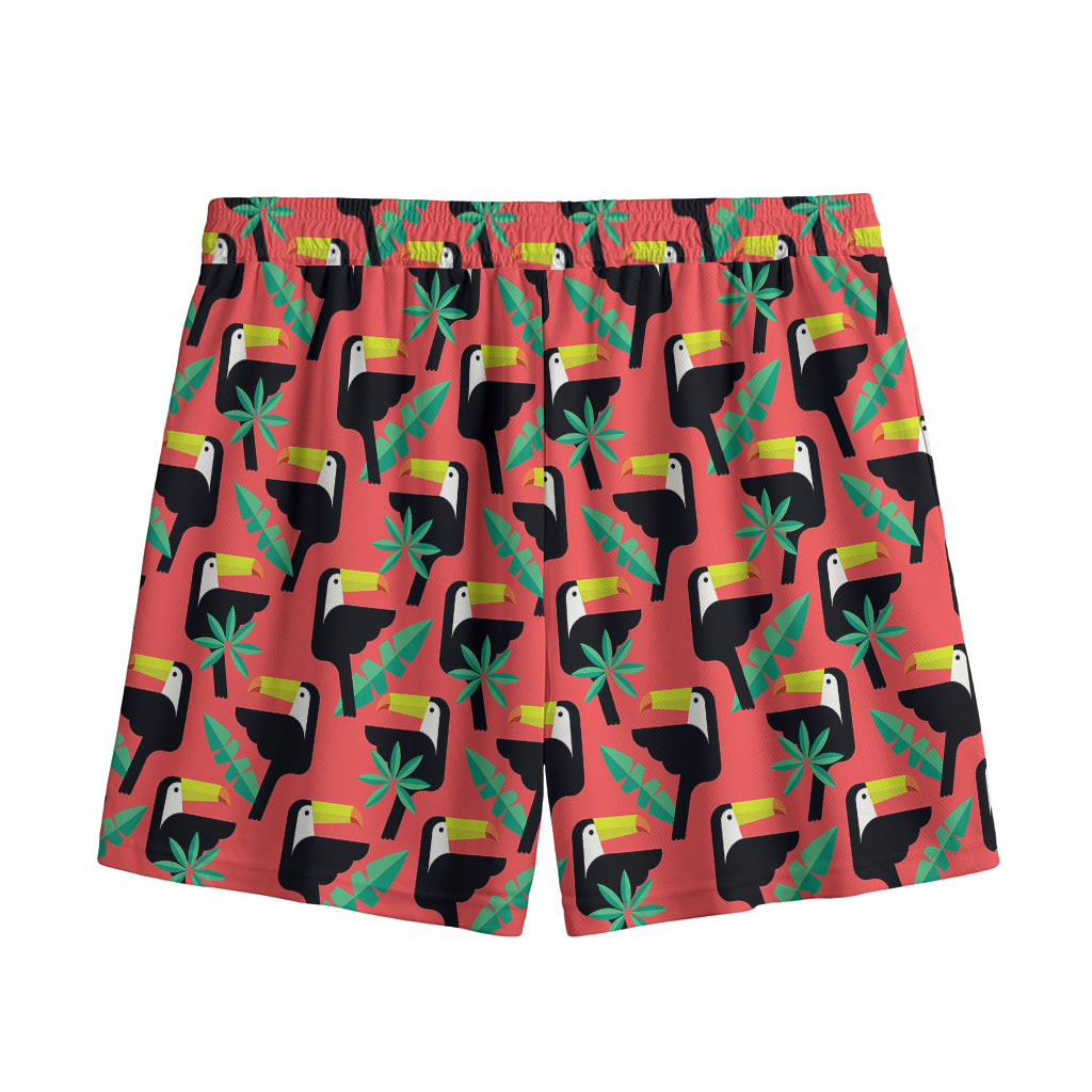 Tropical Toco Toucan Pattern Print Mesh Shorts