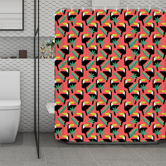 Tropical Toco Toucan Pattern Print Polyester Shower Curtain
