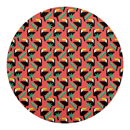 Tropical Toco Toucan Pattern Print Round Blanket