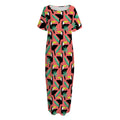 Tropical Toco Toucan Pattern Print Short Sleeve Long Nightdress