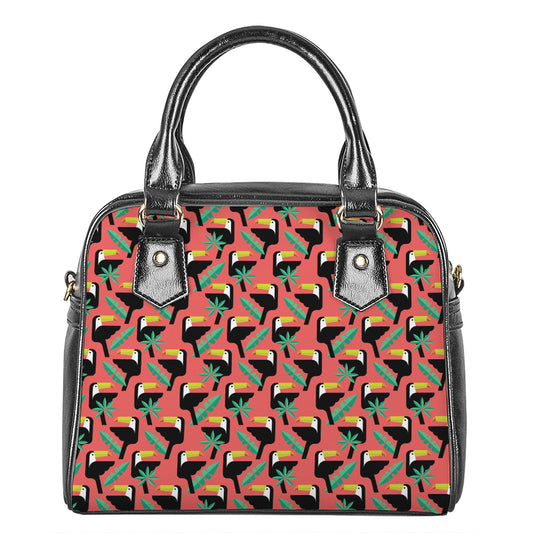 Tropical Toco Toucan Pattern Print Shoulder Handbag