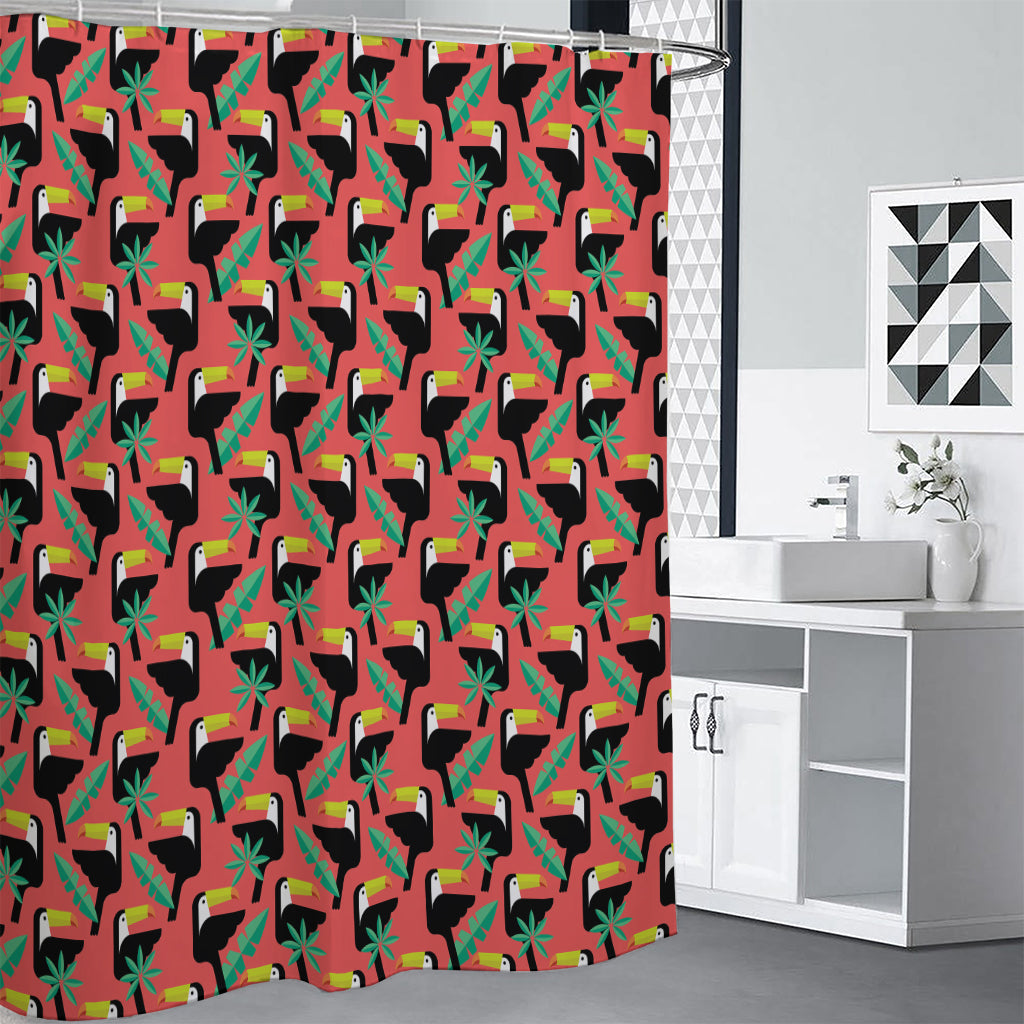 Tropical Toco Toucan Pattern Print Shower Curtain