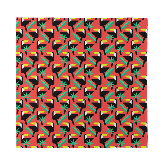 Tropical Toco Toucan Pattern Print Silk Bandana