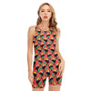 Tropical Toco Toucan Pattern Print Sleeveless One Piece Swimsuit