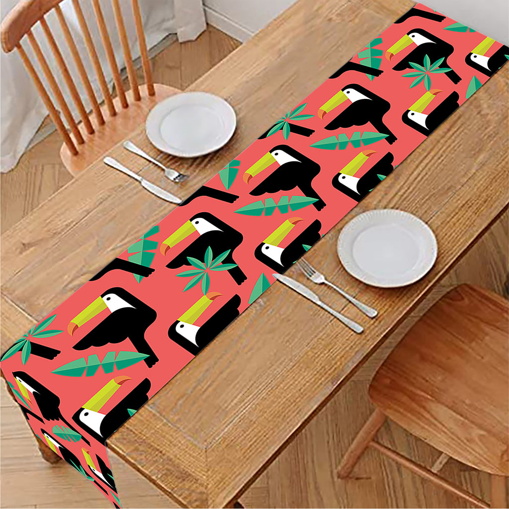 Tropical Toco Toucan Pattern Print Table Runner