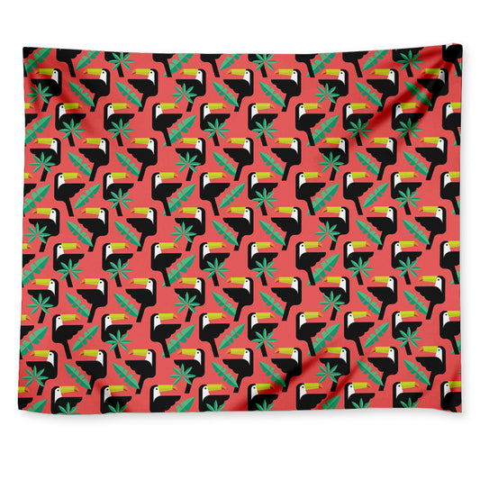 Tropical Toco Toucan Pattern Print Tapestry