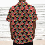 Tropical Toco Toucan Pattern Print Textured Short Sleeve Shirt