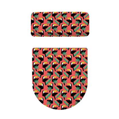 Tropical Toco Toucan Pattern Print Toilet Lid And Tank Cover Set