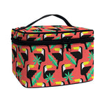 Tropical Toco Toucan Pattern Print Travel Makeup Bag
