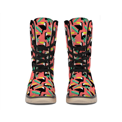 Tropical Toco Toucan Pattern Print Winter Boots
