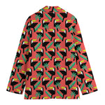Tropical Toco Toucan Pattern Print Women's Cotton Blazer