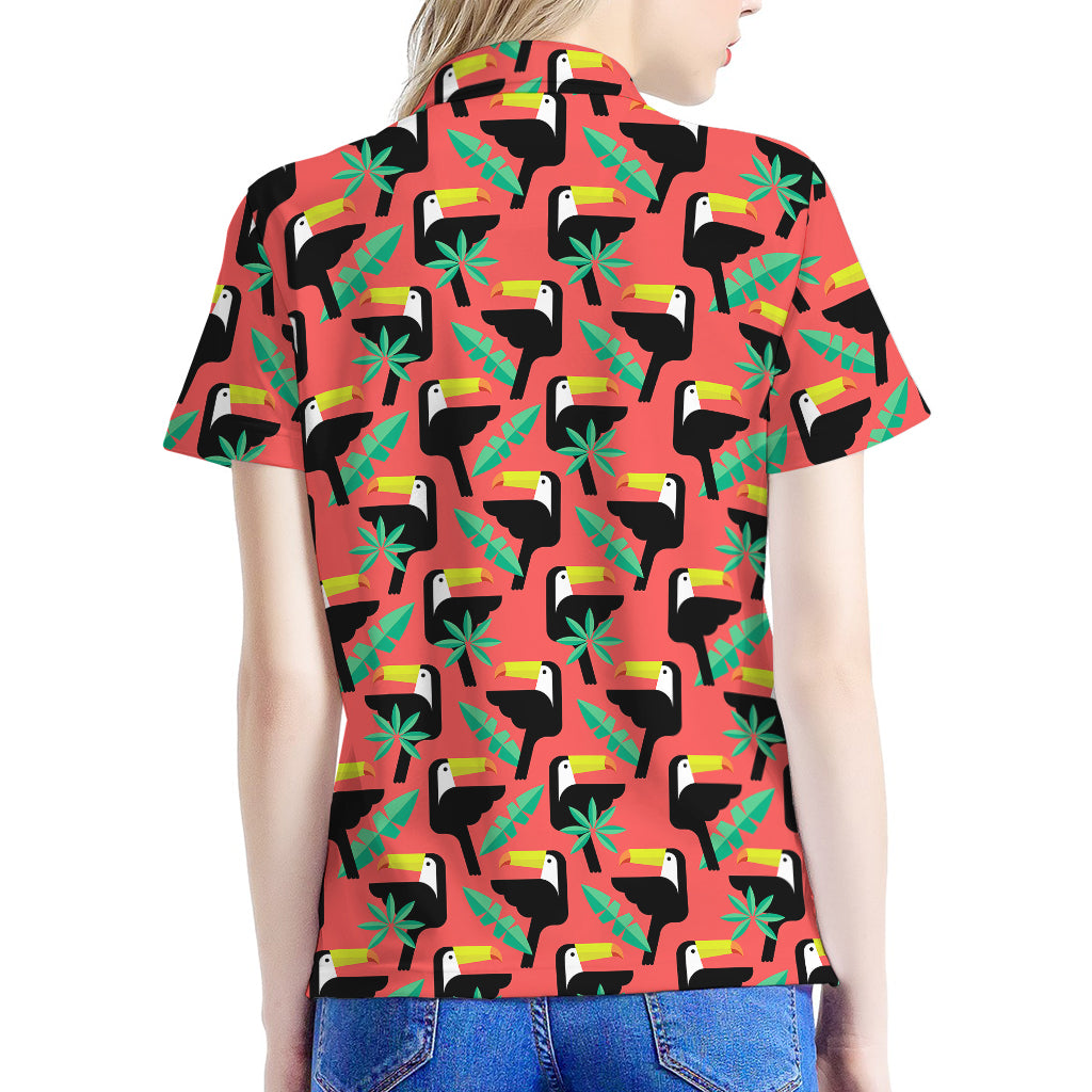 Tropical Toco Toucan Pattern Print Women's Polo Shirt