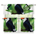 Tropical Toco Toucan Print 3 Piece Kitchen Curtains