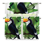 Tropical Toco Toucan Print 3 Piece Kitchen Curtains