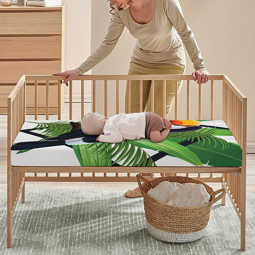 Tropical Toco Toucan Print Baby Crib Sheet