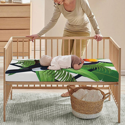 Tropical Toco Toucan Print Baby Crib Sheet