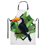 Tropical Toco Toucan Print Bib Apron With Pocket