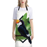 Tropical Toco Toucan Print Bib Apron With Pocket