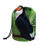 Tropical Toco Toucan Print Drawstring Makeup Bag