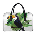 Tropical Toco Toucan Print Leather Duffel Bag