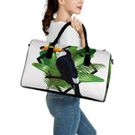 Tropical Toco Toucan Print Leather Duffle Bag