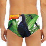 Tropical Toco Toucan Print Men's Triangle Swim Briefs
