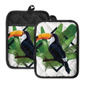 Tropical Toco Toucan Print Pot Holders With Pocket