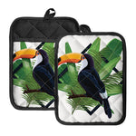 Tropical Toco Toucan Print Pot Holders With Pocket