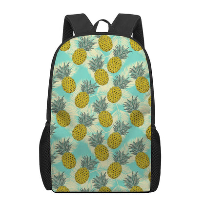 Tropical Vintage Pineapple Pattern Print 17 Inch Backpack