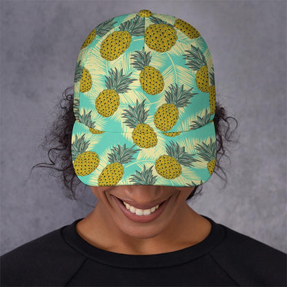 Tropical Vintage Pineapple Pattern Print Baseball Cap
