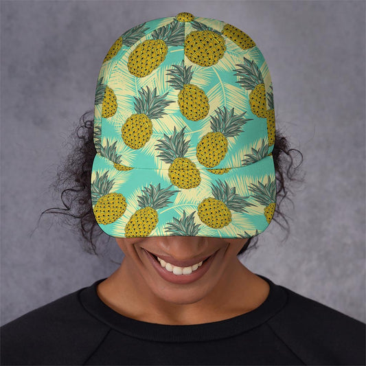 Tropical Vintage Pineapple Pattern Print Baseball Cap