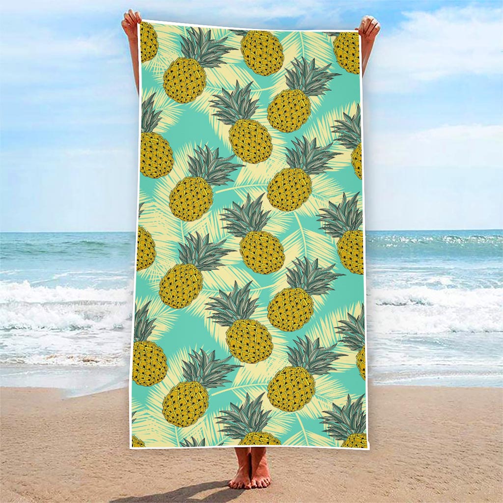 Tropical Vintage Pineapple Pattern Print Beach Towel