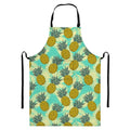 Tropical Vintage Pineapple Pattern Print Bib Apron With Pocket