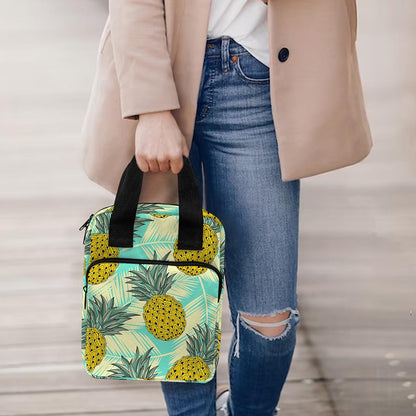 Tropical Vintage Pineapple Pattern Print Bible Tote Bag