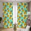 Tropical Vintage Pineapple Pattern Print Dimout Pencil Pleat Curtains