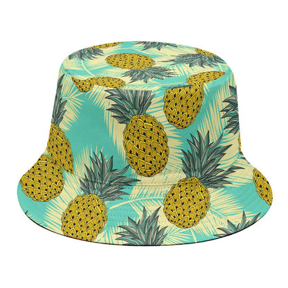 Tropical Vintage Pineapple Pattern Print Bucket Hat