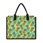 Tropical Vintage Pineapple Pattern Print Canvas Tote Bag