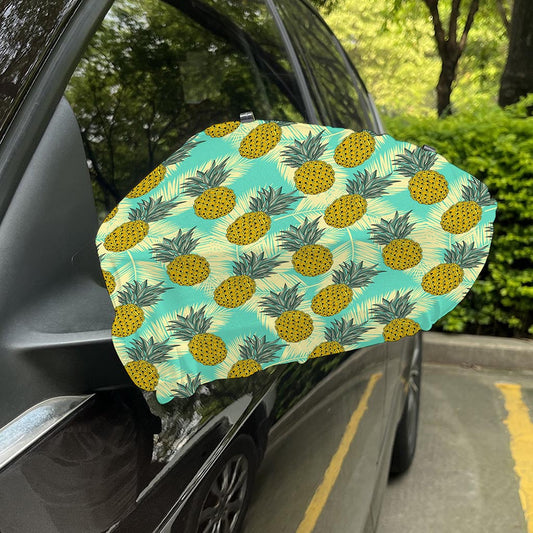 Tropical Vintage Pineapple Pattern Print Car Side Mirror Covers