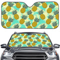 Tropical Vintage Pineapple Pattern Print Car Windshield Sun Shade
