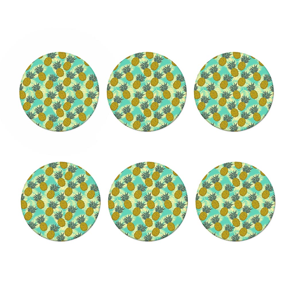 Tropical Vintage Pineapple Pattern Print Coaster Set