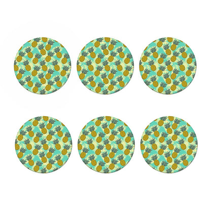 Tropical Vintage Pineapple Pattern Print Coaster Set