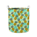 Tropical Vintage Pineapple Pattern Print Collapsible Laundry Basket