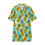 Tropical Vintage Pineapple Pattern Print Cotton Hawaiian Shirt